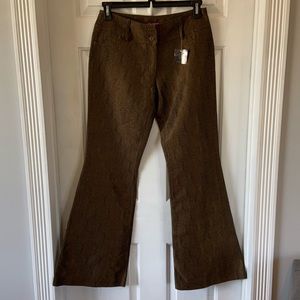 Lea Rome Flare Pants Textured Brown EU Sz 48 NWT